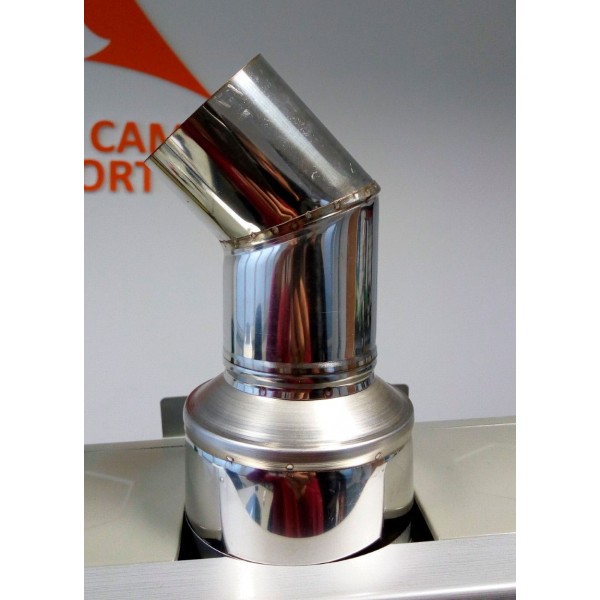 Коляно 45 градуса за димоотвод ф60 Inox