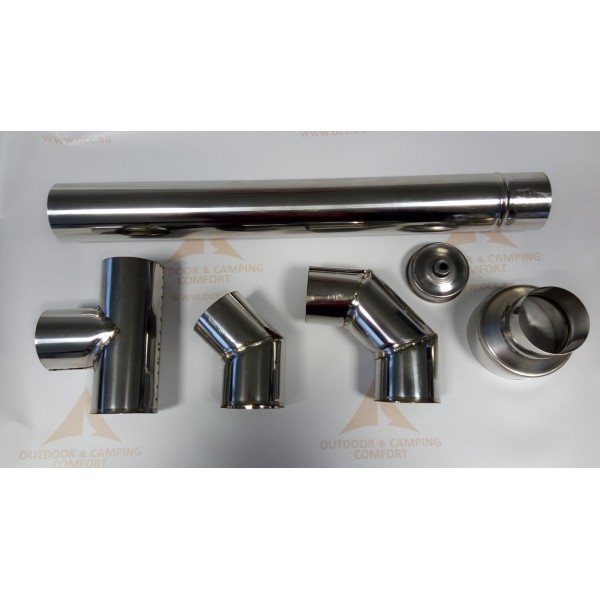 Коляно 90 градуса за димоотвод ф60 Inox