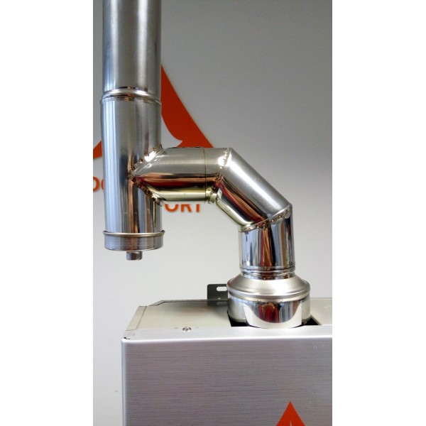 Коляно 90 градуса за димоотвод ф60 Inox