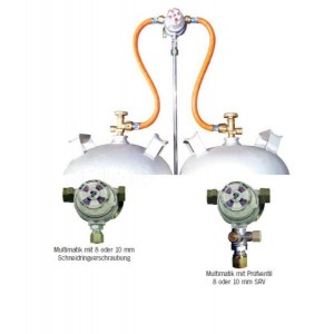 Multimatik 2-бутилкова газова система – 50 mbar, изход 8 mm