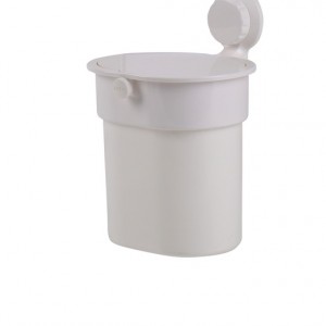 Waste bin with suction cup, white, up to 3kg, Push-Button