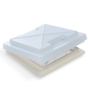 Roof hood with mosquito net 280 x 280 mm - frosted glass - interior frame Beige
