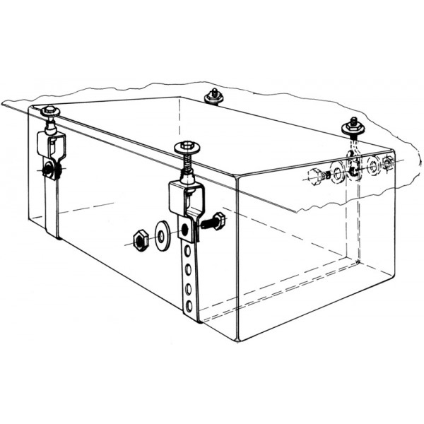 Mounting set for water tanks