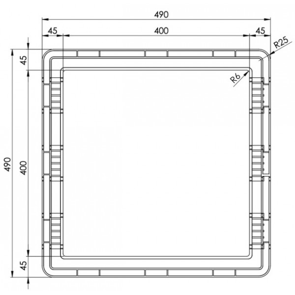 Adapter Frame for 400 × 400 mm Roof Openings – Fiat Ducato