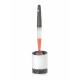 Silicone Toilet Brush with Integrated WC Cleaner Dispenser and Adhesive Holder – White/Grey