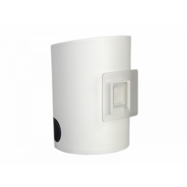 Silicone Toilet Brush with Integrated WC Cleaner Dispenser and Adhesive Holder – White/Grey