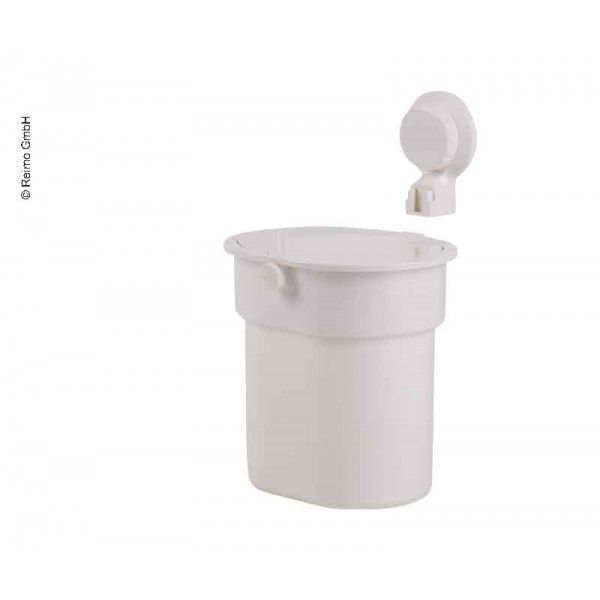 Waste bin with suction cup