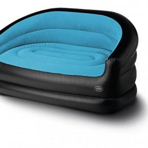 Inflatable Camping Sofa, RELAX DOUBLE Camp4, 145x78x65cm, black/ice blue