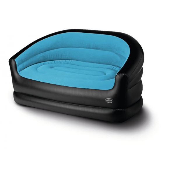 Inflatable Camping Sofa, RELAX DOUBLE Camp4, 145x78x65cm, black/ice blue