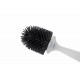 Silicone Toilet Brush with Integrated WC Cleaner Dispenser and Adhesive Holder – White/Grey