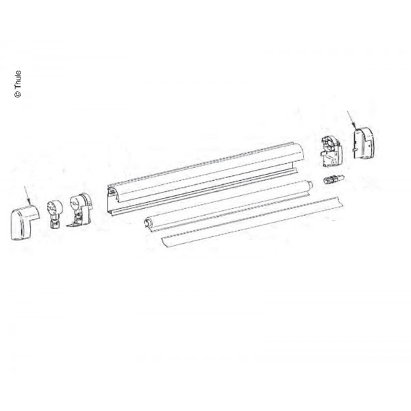 Thule Omnistor 5200 Housing End Cap Set – Left & Right, Anthracite
