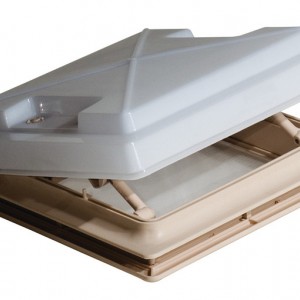 Покривен люк с комарник MPK 280 x 280 mm – матирано стъкло, цвят бежов