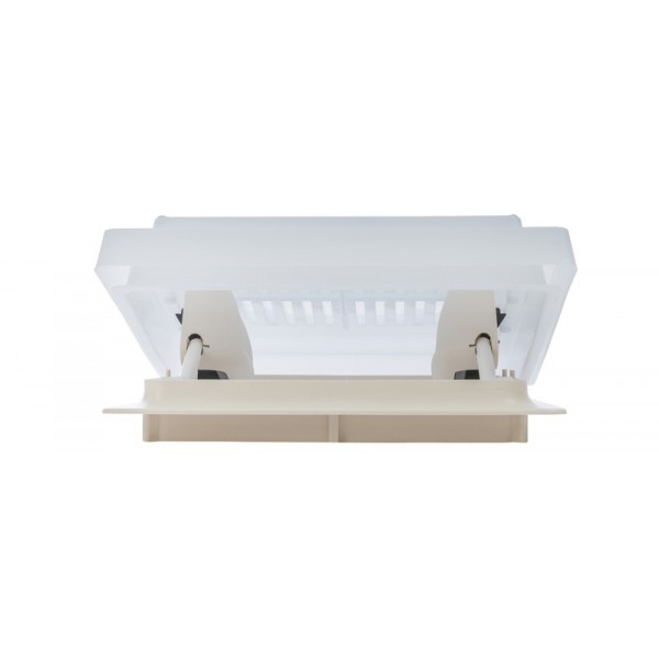 Roof hood with mosquito net 280 x 280 mm - frosted glass - interior frame Beige
