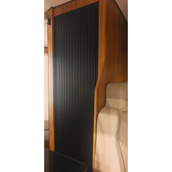 Roller Shutter Door Set for Bathroom and Toilet – Black