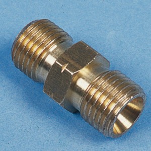 Coupling for gas hose - 1/4" male thread on both sides