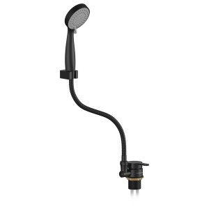 Single-lever mixer tap with shower set – matt black