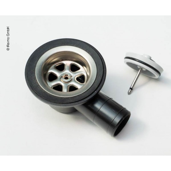 Water drain 39mm angled with plug