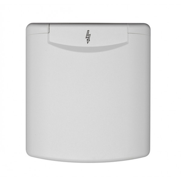 CEE 230 V Power Inlet with Magnetic Cover – White