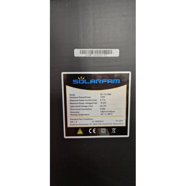Монокристален соларен панел 110W (1080х510/30мм) Black