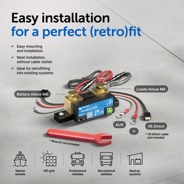 Victron SmartShunt 300A – интелигентен монитор за акумулаторни батерии
