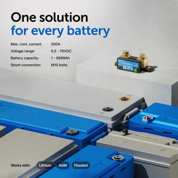 Victron SmartShunt 500A – интелигентен монитор за акумулатори