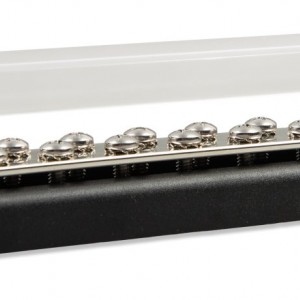 Victron Energy Busbar 150A 2P with 20 Screws + Cover – High-Current DC Busbar